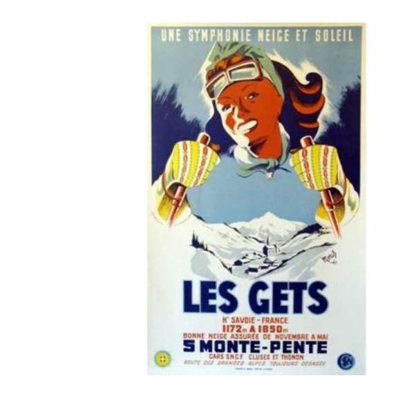 Old Poster, Les Gets Skiing