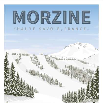 Old Poster, Snowboarding Morzine