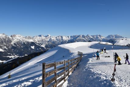 A view of Saalbach Hinterglemm Ski resort and valley