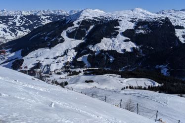 The 1000m vertical drop in the one, long red in Saalbach Hinterglemm Ski
