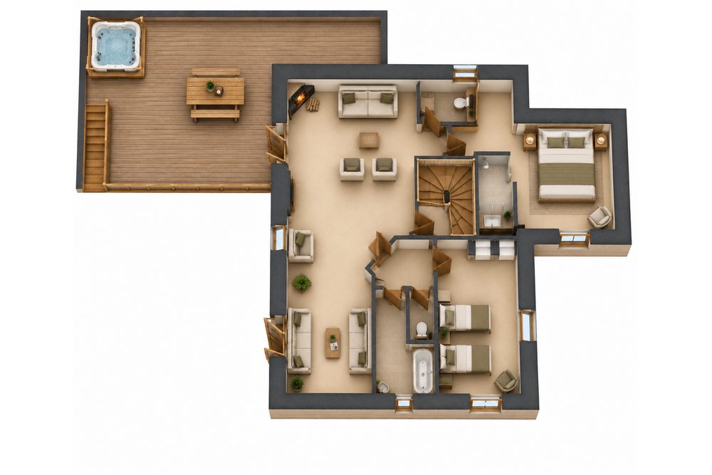 First floor plan in Chalet Barthelemy