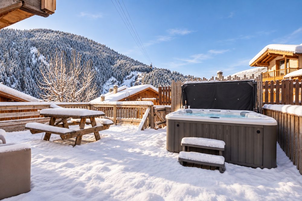 Hot tub in Chalet Barthelemy