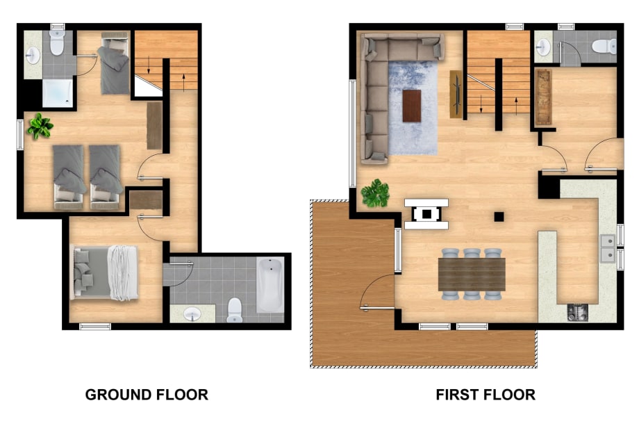 Floor plans of Chalet Bouc Blanc