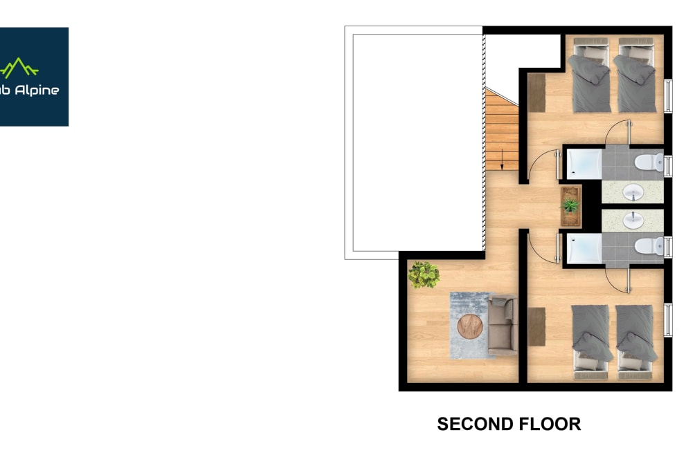Floor plans of Chalet Bouc Blanc