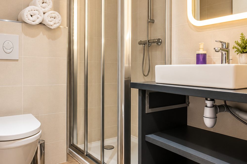Ensuite bathroom in Chalet Myrtille