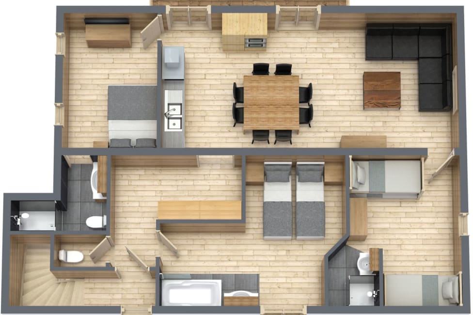 Chalet La Rocade Top Floor Layout