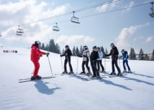 Beginners enjoying the slopes in Les Gets