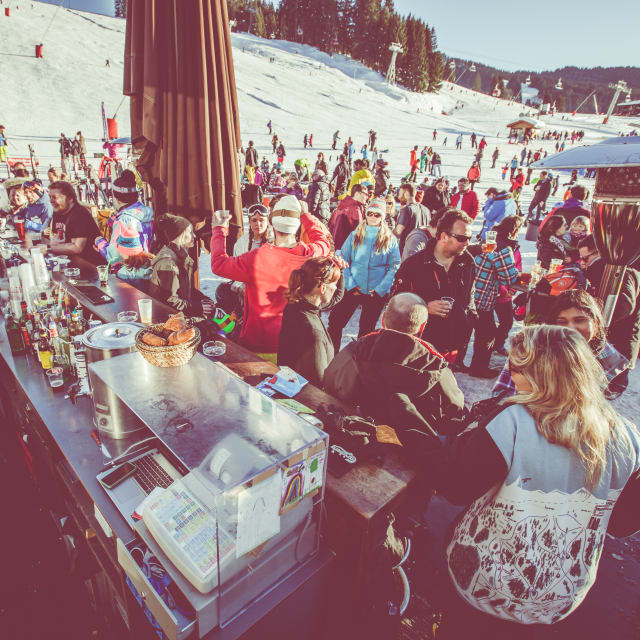 Small ski group Meribel, France