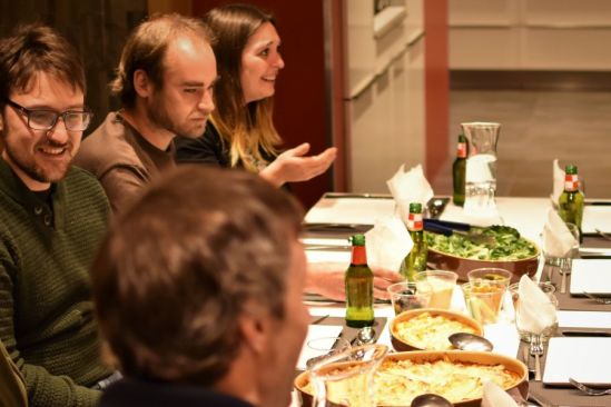 Group of Solo Skiers dining