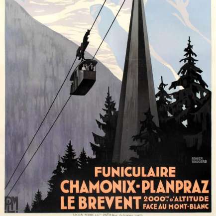 Art Deco Poster, Chamonix Cable Car