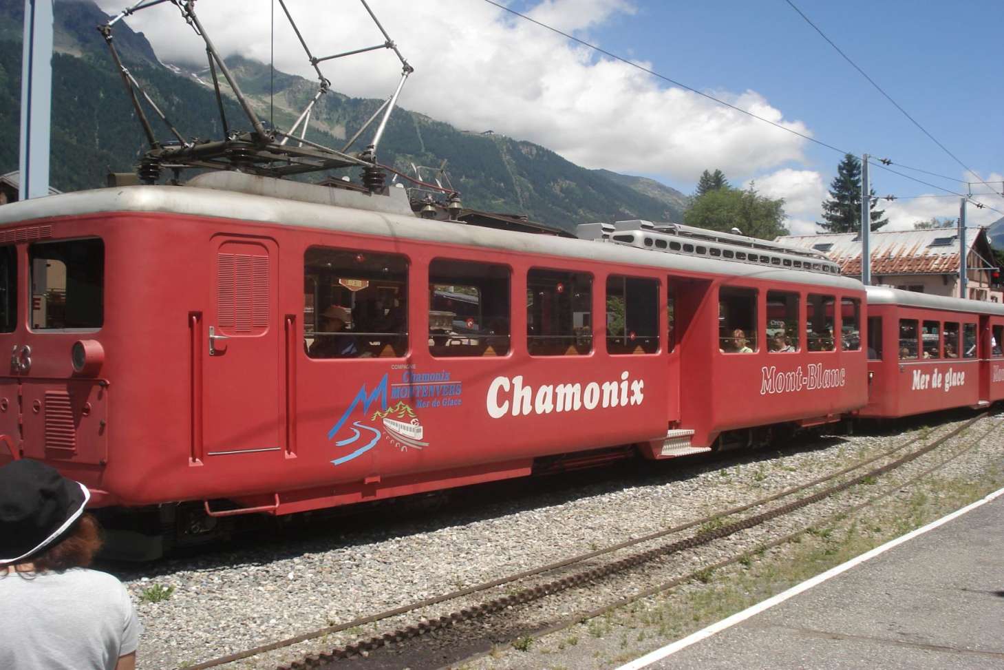 Train running through Chamonix