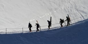 Skiers exploring the Vallee Blanche
