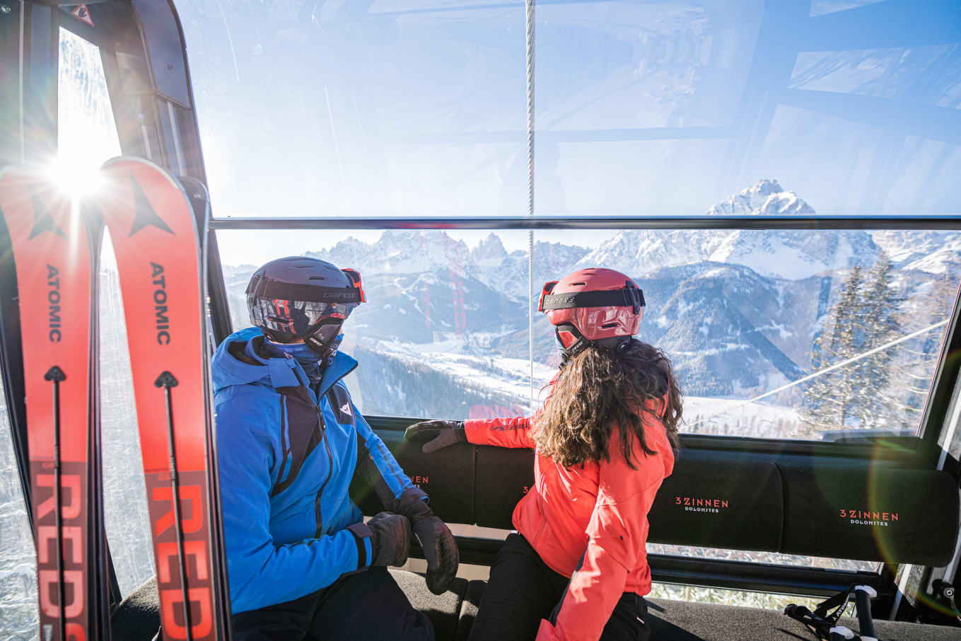 Cable Cars over Corvara ski resort