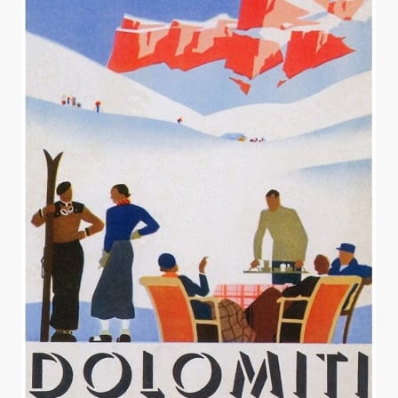 Cartoon Style poster of Dolomites ski area