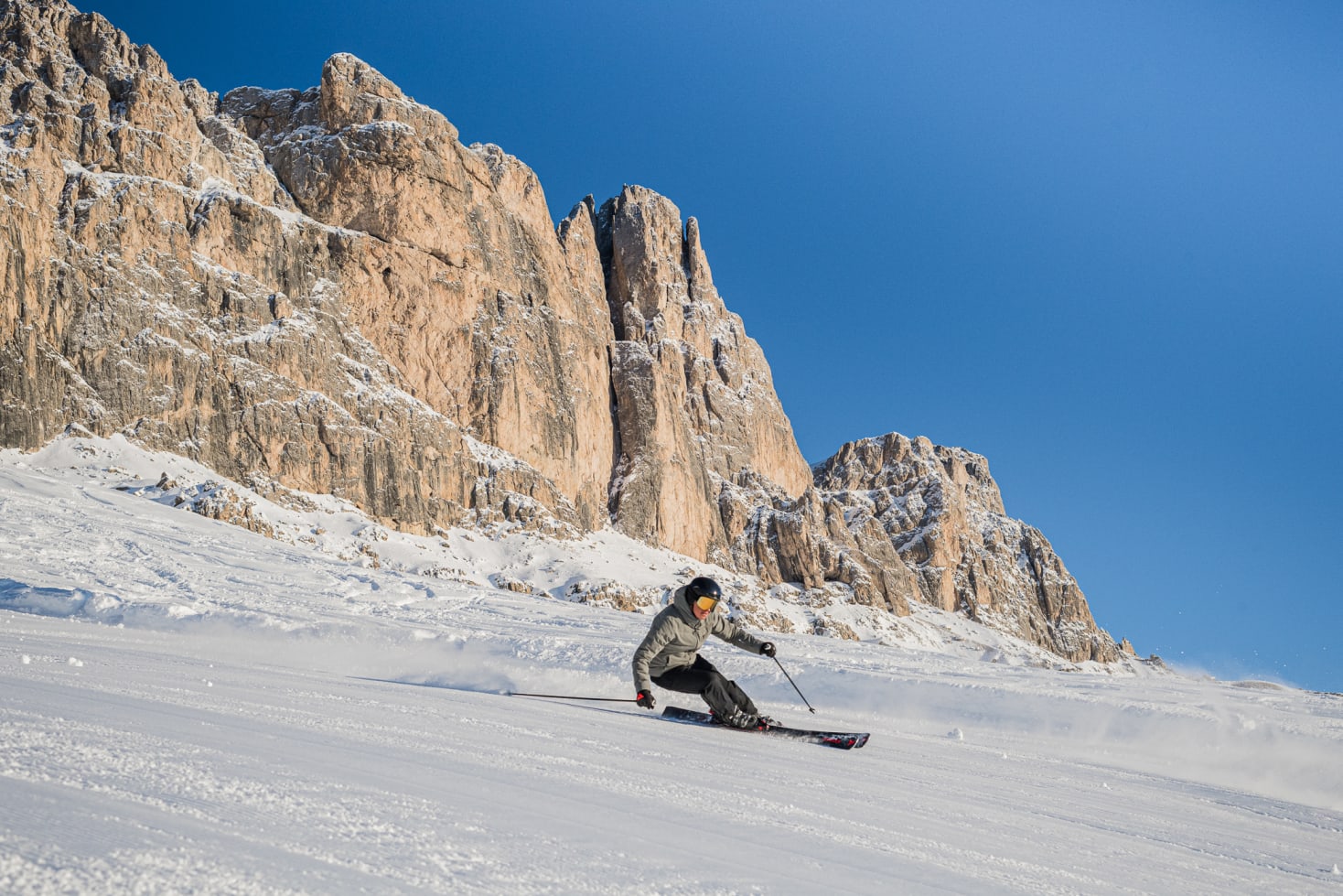 Skier in Corvara - Dolomites