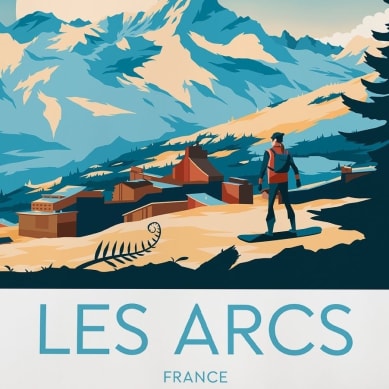 Retro poster of Les Gets ski resort