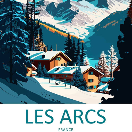 Retro poster of Les Gets ski resort