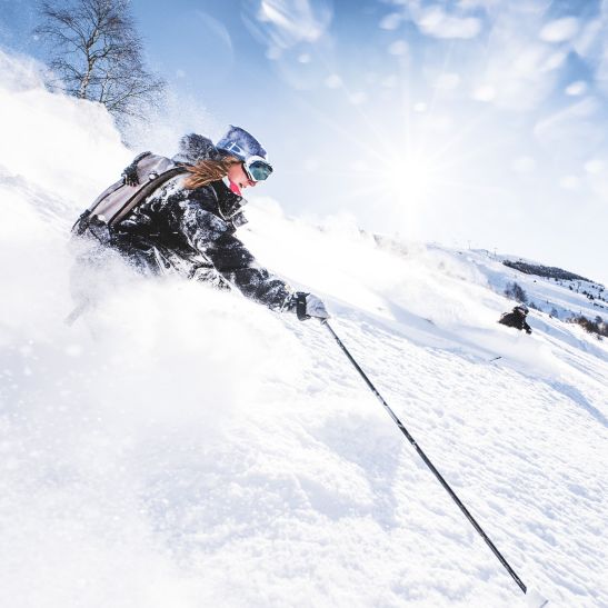 Female skier in Les Deux Alpes