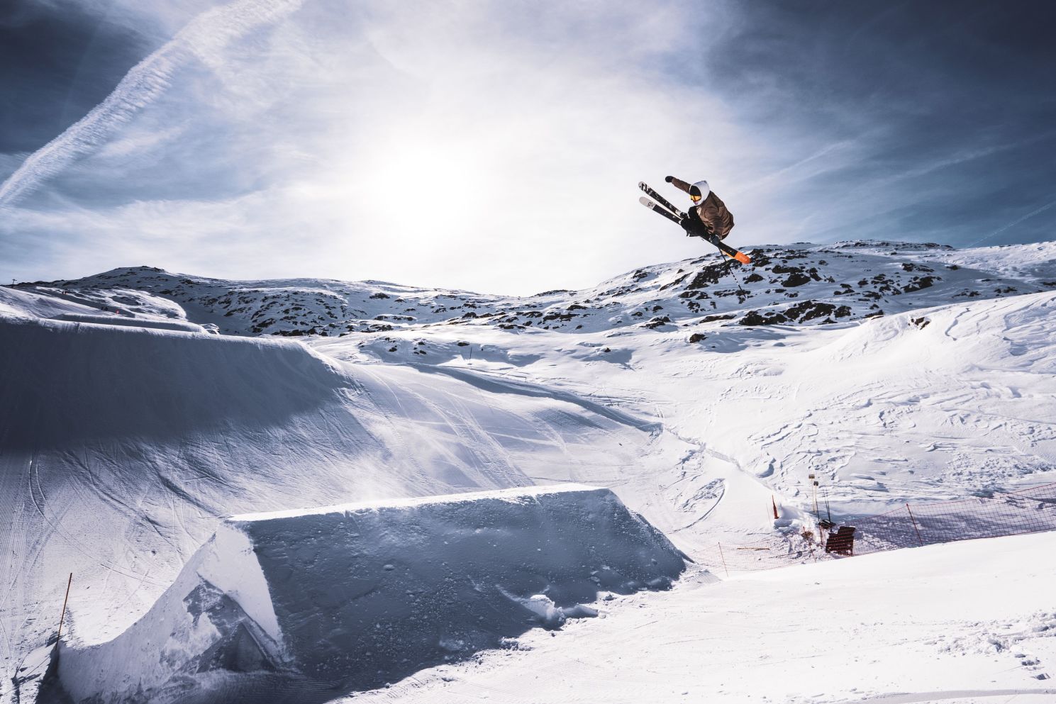 Skier doing tricks