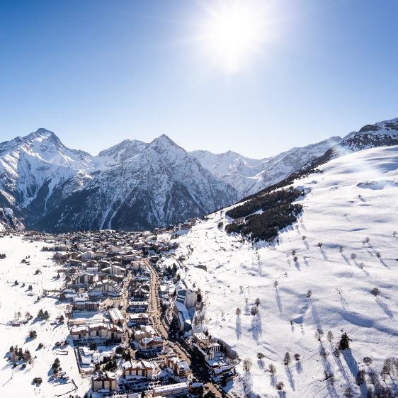 View of Les Deux Alpes village
