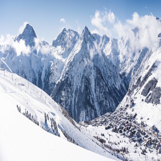 View of Les Deux Alpes village