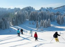 Guests on one of our guided ski holidays in Les Gets