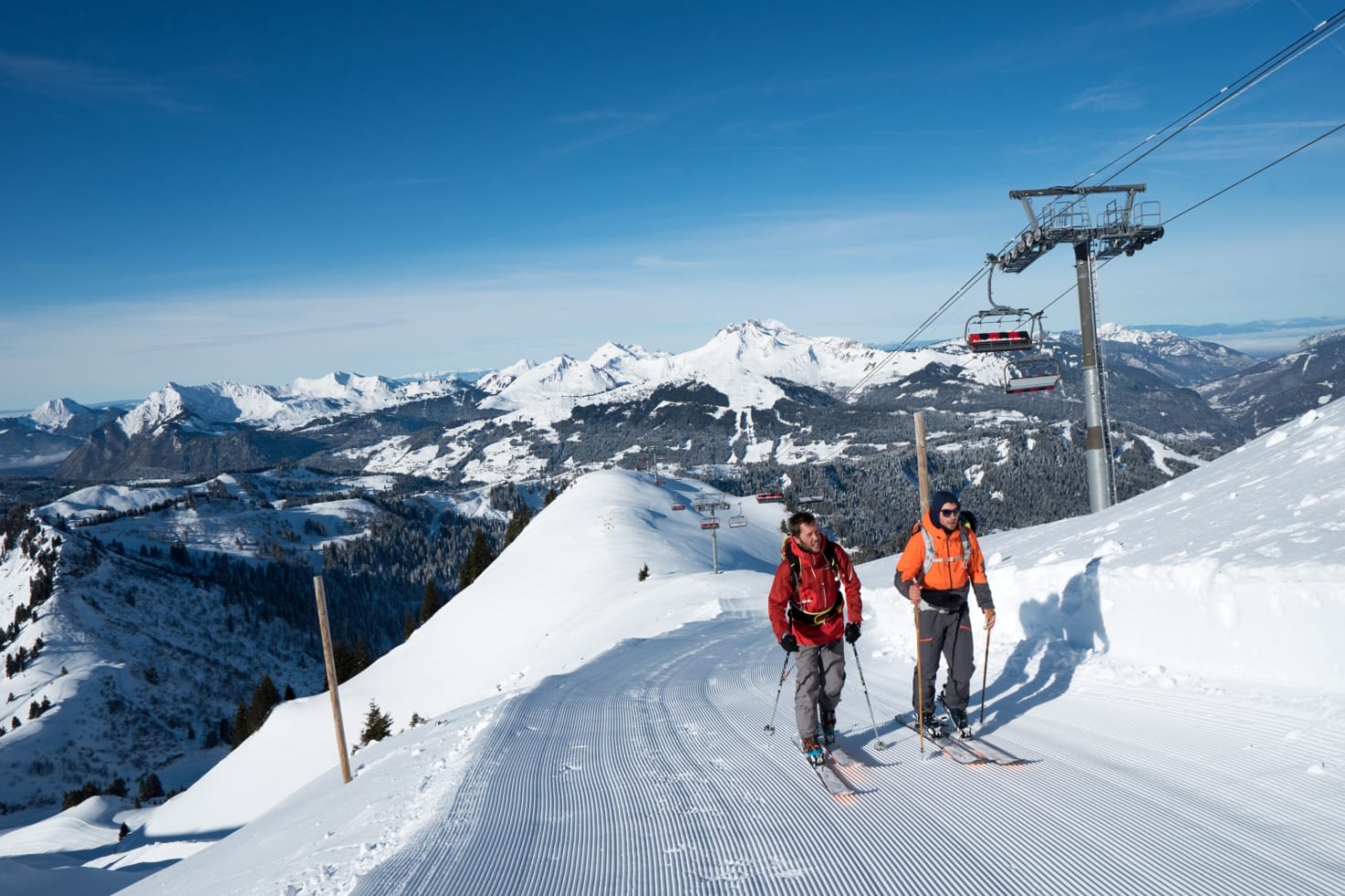 Two Cross Country Skiers in Les Gets