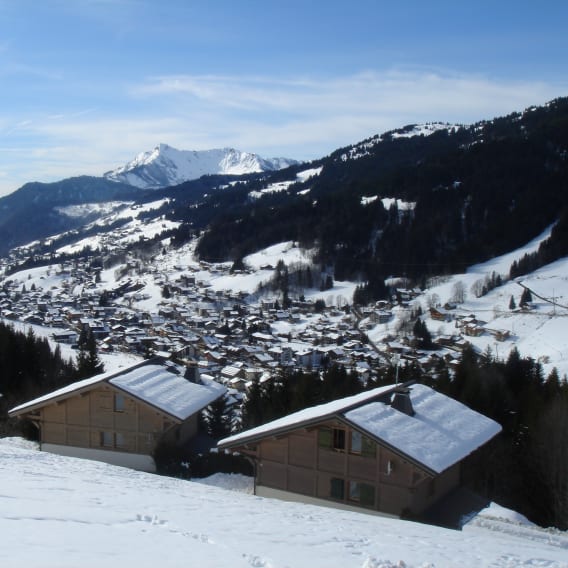 Les Gets village in the snow