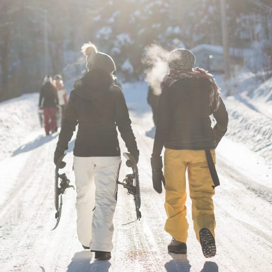 Button lift and skier in Les Gets