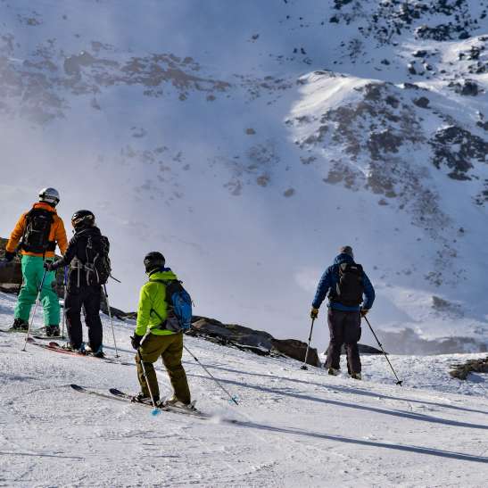 Skiers in Meribel