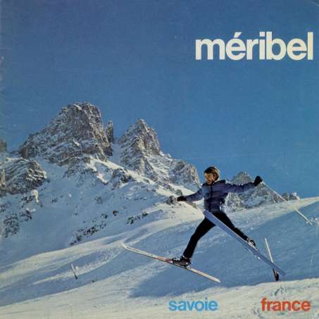 Modern photo/retro style poster of Meribel, France
