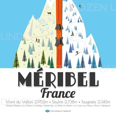 Old Poster, Meribel Skis