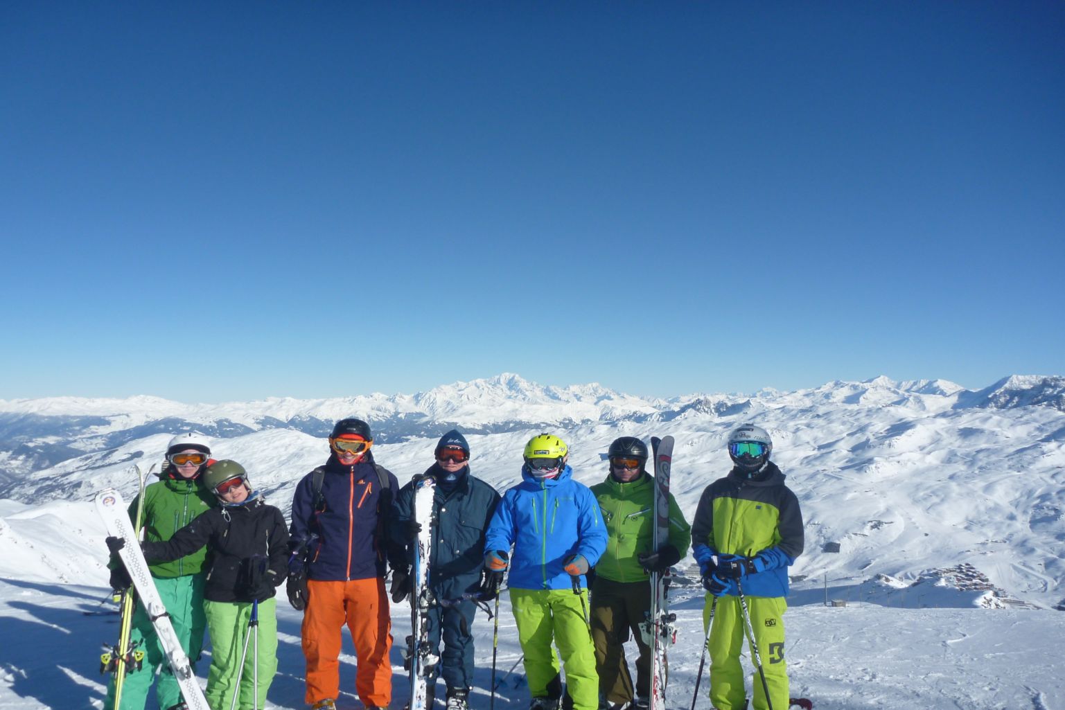 Small group of skiers in Meribel