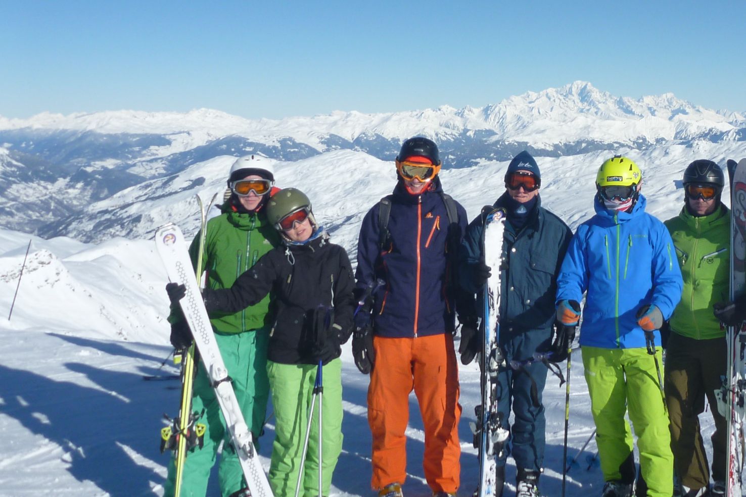 Small ski group Meribel, France