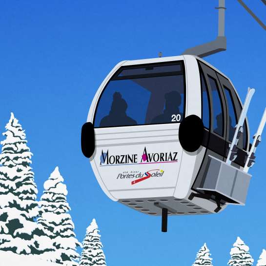 Old Poster, Morzine Cable Cars
