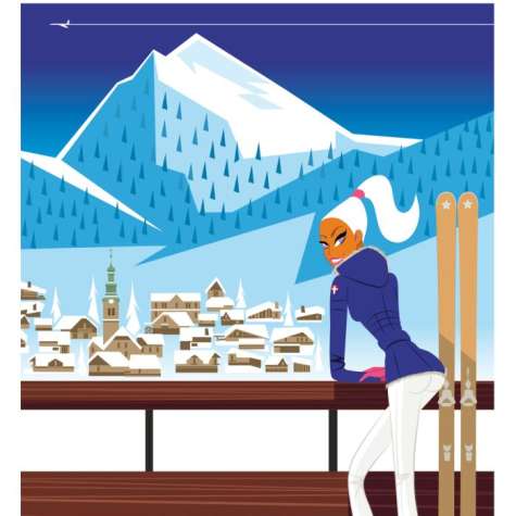 Morzine Cartoon Poster