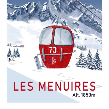 Old Poster, Les Menuires Skiing
