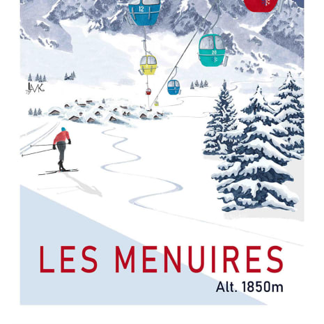 Retro poster of Les Menuires ski resort