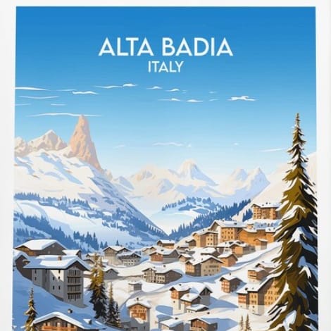 Ski Poster Alta Badia - Italy