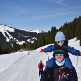 Father and son on a Single-Parent Solo ski holiday