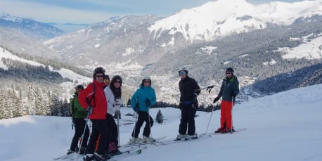 A group on a social ski holiday together