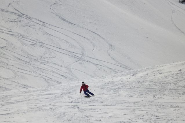 Solo Skier in the snow