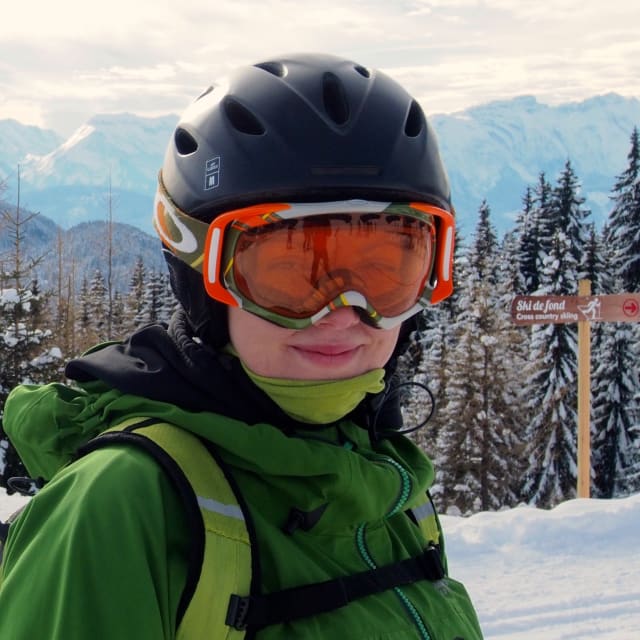 Three ladies on a women only ski week