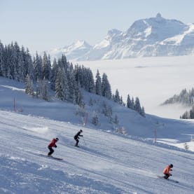 Over 40s skiers on solo ski holiday