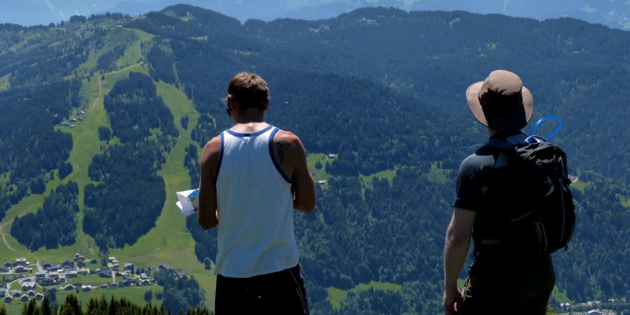 Hiking in Les Gets in summer